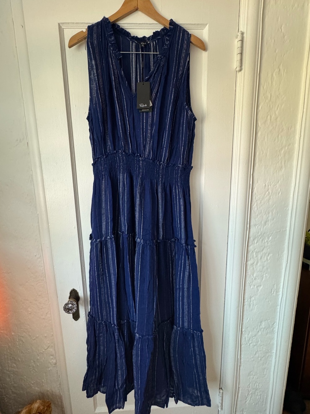 Rails Navy Blue Sleeveless Tiered Maxi Dress